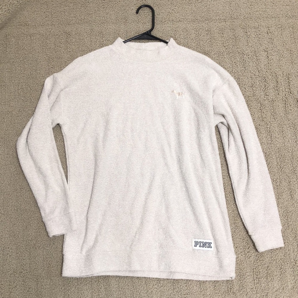 Victoria’s Secret PINK Ivory Crewneck Sweater Size XS